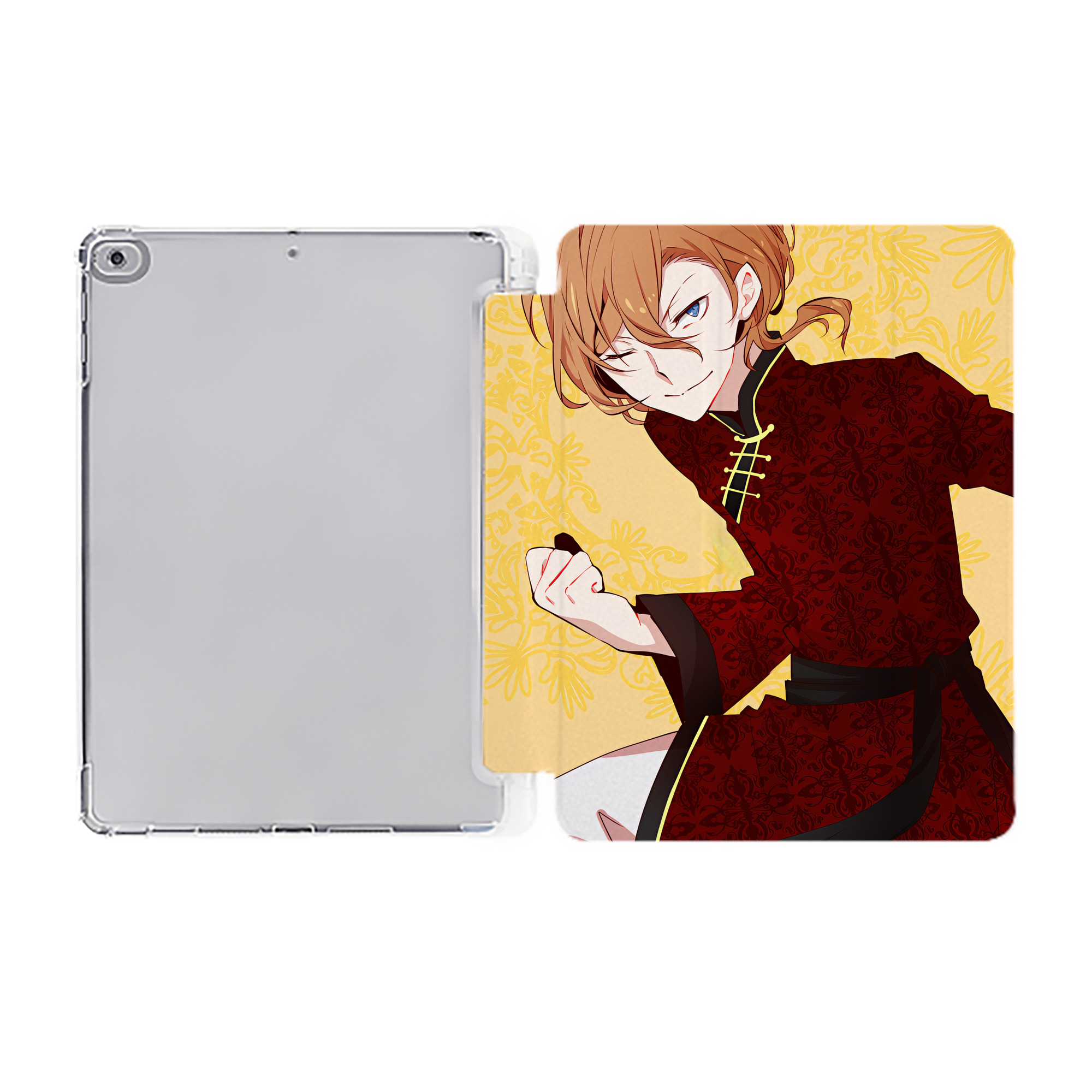 （画像用） 文豪ストレイドッグス Bungo Stray Dogs IPad ケース ペン収納付き 三つ折りスタンド PUレザー×シリコン 対応機種9.5/10.5/10.9インチ